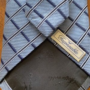 Faconnable Blue Striped Silk Tie
